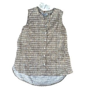 NWT Tommy Bahama Women's Sleeveless Button Up Linen Top Size Small‎